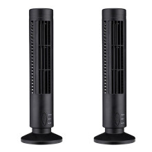 2X Nouveau Ventilateur de Tour USB Ventilateur Sans Lame Tour Ventilateur Électrique Climatiseur Vertical, Ventilateur Debout Sans Lame Noir