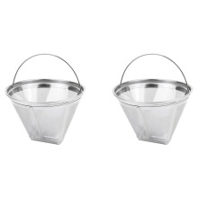 2X Coffee Filter Coffee Maker Reusable Stainless Steel 4 Cone Coffee Filters for Coffee Maker, Accessories