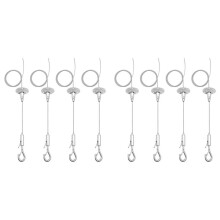 8 Pack 6ft Ceiling Sign Hanger Wire Kit, 2m Adjustable Suspension Hanging Cable Wire with Hook Wall Mount Cable