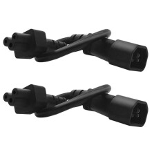 2X Cavo Adattatore IEC 320 C14 Maschio un C5 Femmina Cavo IEC 3 Pin Maschio un C5 Micky, PDU UPS Cavo Convertitore di Alimentazione (0,3 Meter)