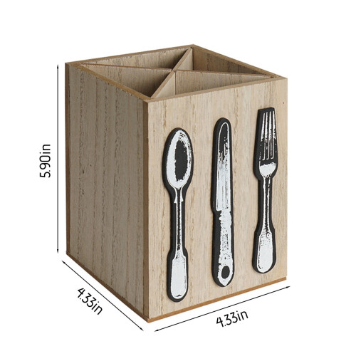 Organizzatore in legno per posate, forchette, cucchiai e coltelli. 1