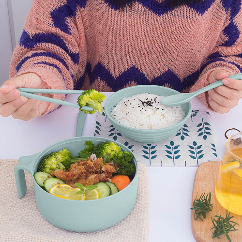 Microwave Ramen Bowl Set with Lid & Utensils 2