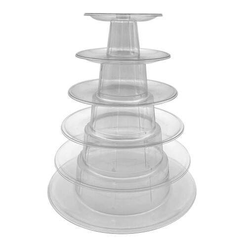 Présentoir à macarons rond transparent à 6 étages
