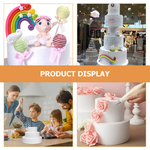 4-Piece White Foam Cake Dummy Set for Decorating Practice 1