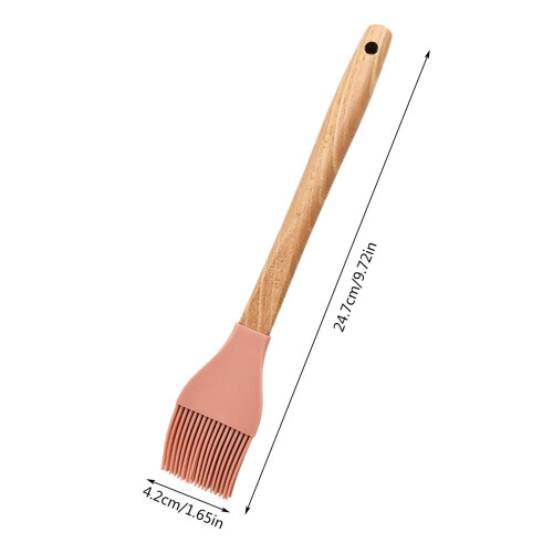 Silicone Grill Brush with Round Wood Handle 1
