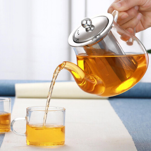Clear Glass Tea Kettle with Strainer 400ml 2