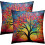 Leaf Print Pillow Cover 18x18 in Cotton-Poly Blend 2