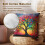 Leaf Print Pillow Cover 18x18 in Cotton-Poly Blend 5