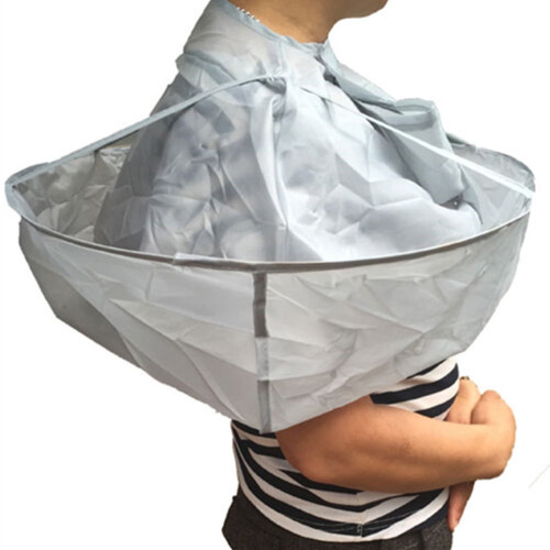 Foldable Hair Cutting Cape for Adults, Waterproof Grey 2