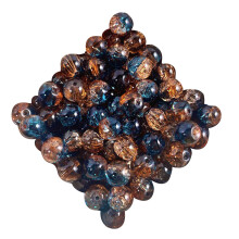 Perles rondes scintillantes multicolores en verre de glace-D