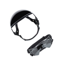 Mehrzweck-Haustierhelm-Schutzbrillen-Set für-Schwarz