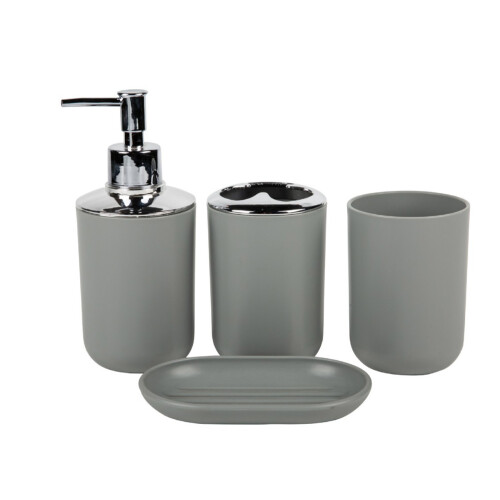 Ensemble d'accessoires de salle de bain, avec brosse à-Gris