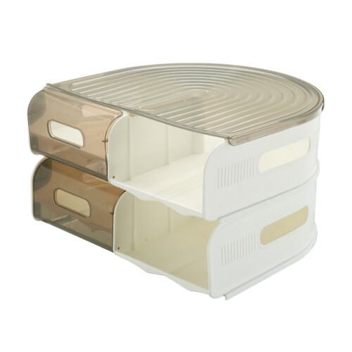 Doppelschichtige rollende Eierhalter, U-förmiger-Beige
