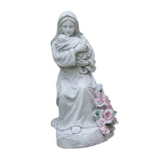 Emotional Mother and Baby Resins Figurine with LED-White