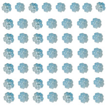 50Pcs 14mm Clear Glass Beads with Hole Flower-Sky blue gradient