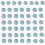 50Pcs 14mm Clear Glass Beads with Hole Flower-Sky blue gradient 1