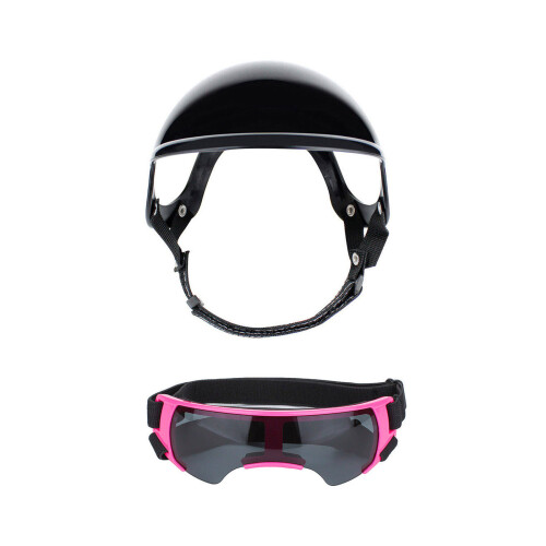 Ensemble casque de sécurité et lunettes de soleil pour-Rose