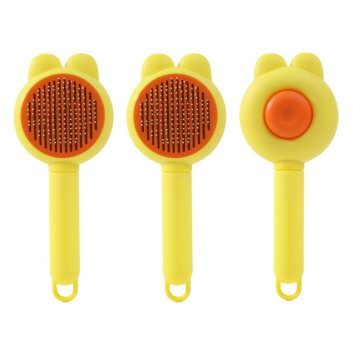 Brosse de Massage pour animaux de-Style oreille de lapin jaune