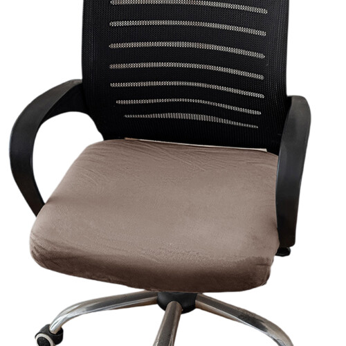 Beflockter Hocker-Kissenbezug,-Milchcafé Silberfuchssamt
