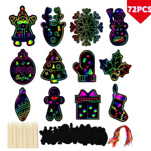 Weihnachts-Kratzbild-Set mit 72 Motiven und Werkzeugen