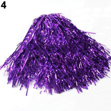 Pompon da cheerleader metallizzati con manico in plastica