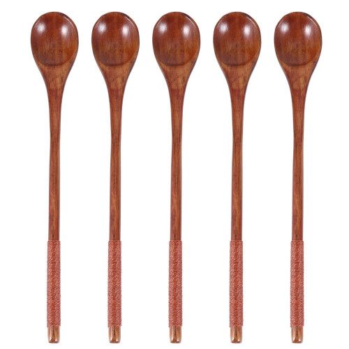 5-teiliges Set Holzlöffel, braun