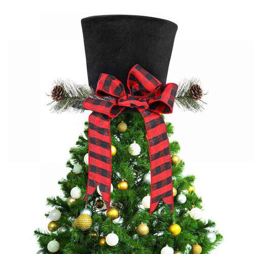 Christmas Tree Topper Hat with Bow