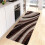 (40cmX60cm(15.7inX23.62in)) Mat, Brown Line Pattern Slip-Resistant Corridor Balcony Polyester Mat, Thickened, 3
