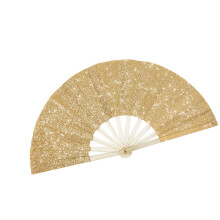Portable Folding Glittering Hand Fan Plastic Construction