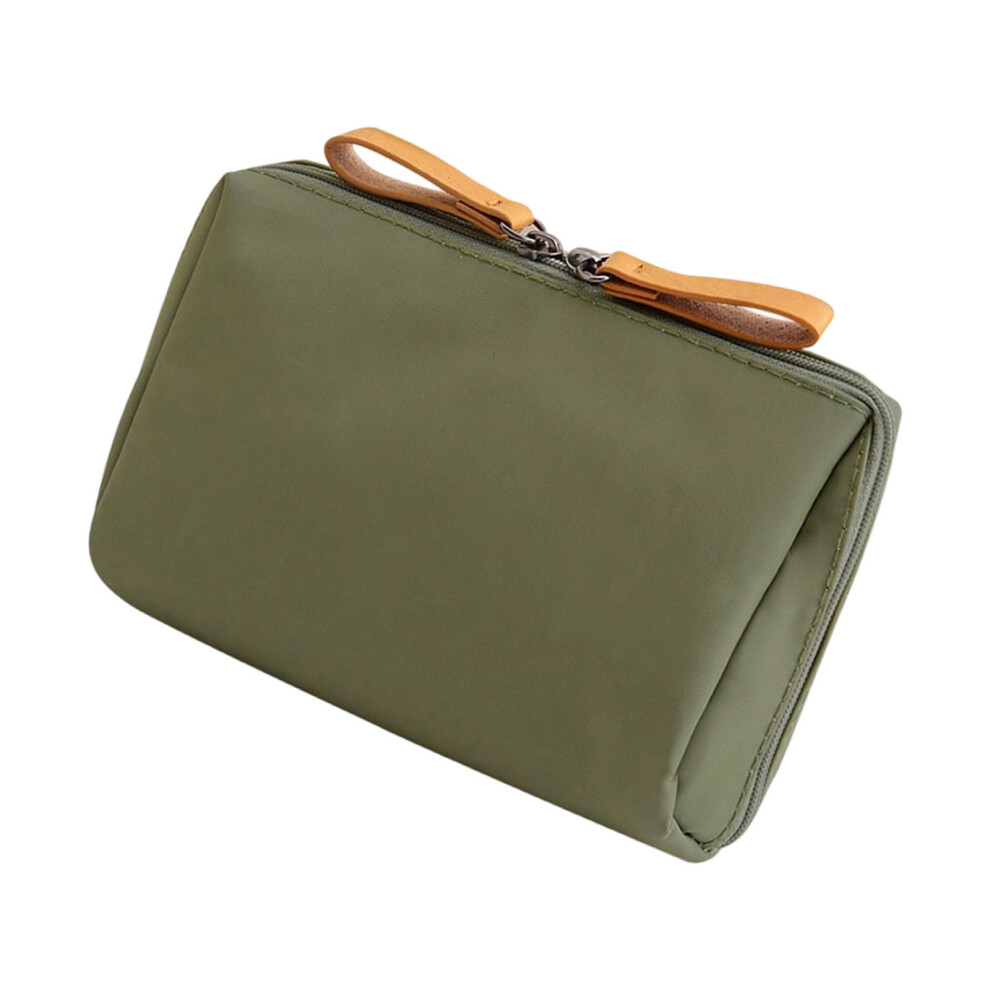 Green Multiple Layer Travel Makeup Bag Water Resistant-Army