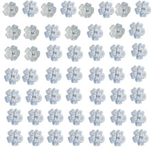 50Pcs Clear Flower Glass Beads For Necklace-Light blue