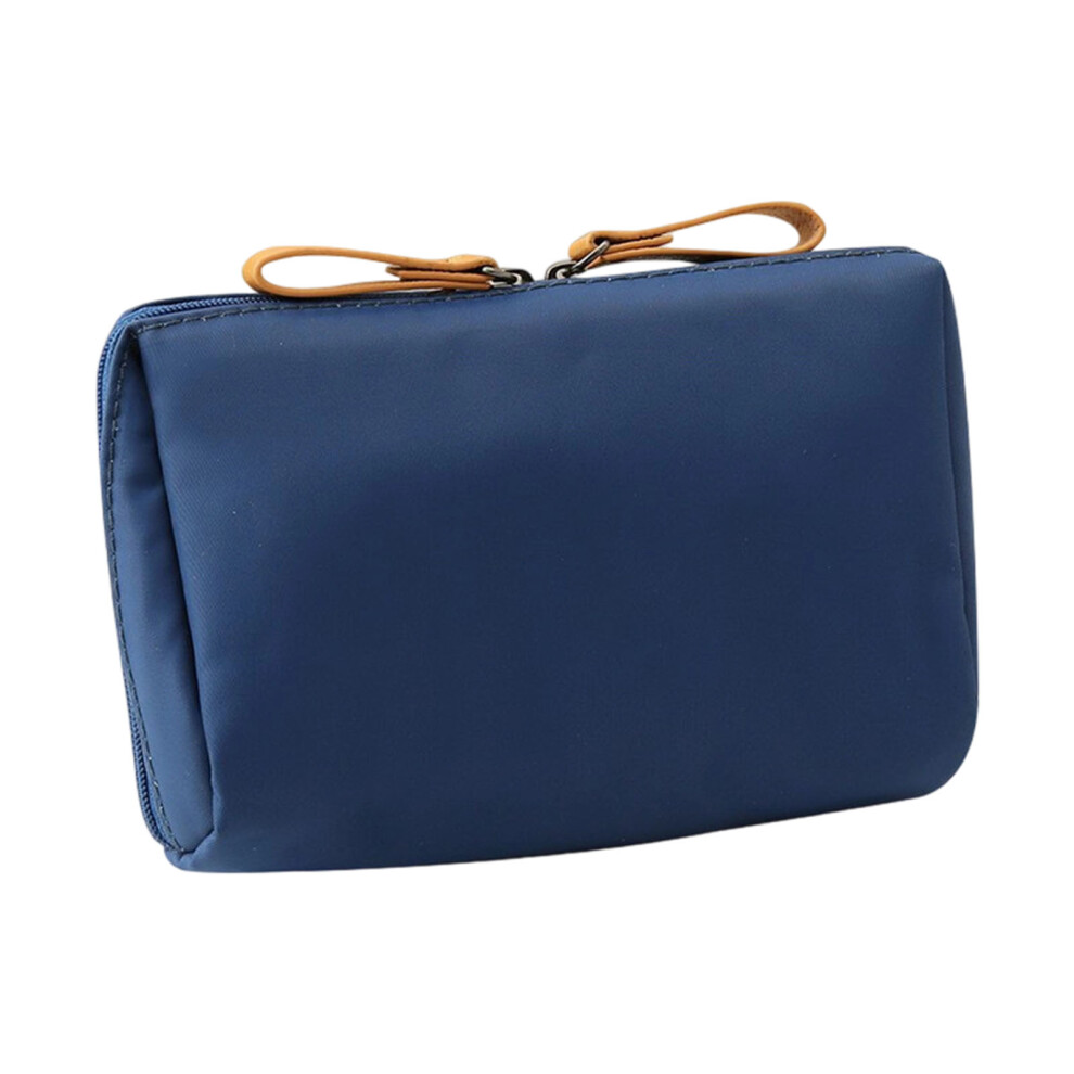 Blue Travel Friendly Cosmetic Pouches With Multiple-Deep