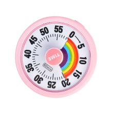 Time Management Tool Rotary Knob Visual Timer For Kitchen-Pink