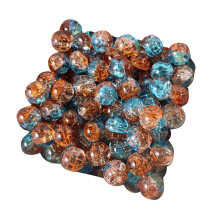 50Pcs Multicolored Round Beads Clear Sparkling Glass Beads-B