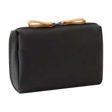 Small Makeup Storage Bag Water Resistant Nylon-Bright black