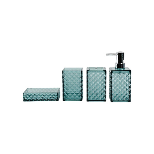 Pack of 4 Modern Diamonds Grids Bathroom-Morandi Blue