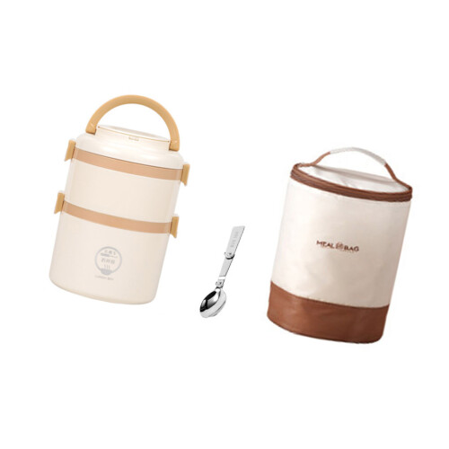Hygienic Nonrust Lunch Container Heat-Double layer Yellow