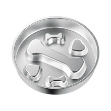 Slow Feeder Dog Bowl,Food Grade Stainless-Bone style