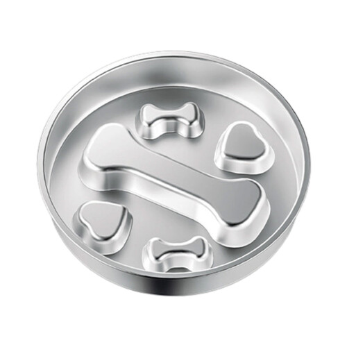 Slow Feeder Dog Bowl,Food Grade Stainless-Bone style