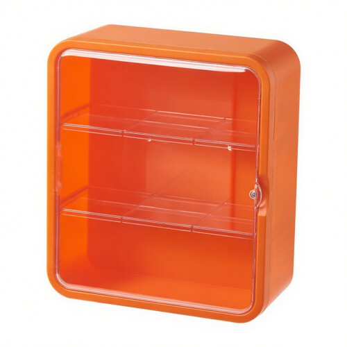 Adjustable Multiple Layer Shelves Wall Mount Clear-Orange