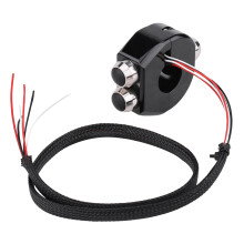 Comutator ghidon motocicletă de înaltă performanță, suport CNC din aluminiu de 22 mm cu butoane manuale și momentane, finisaj din oțel
