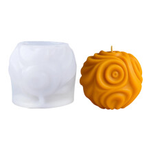 Spherical Striped Silicone Candle Molds for Epoxy Resin-Style B