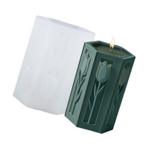 Flower Pillar Candle Molds for Epoxy Resin Candle Soap-B