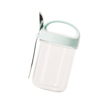 Havermoutcontainer met lepel Ontbijtbeker Glas Granen-Blauw