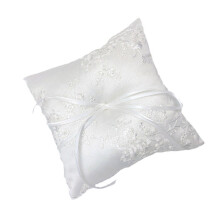 Handmade Beads Organza Rings Pillow for Wedding Decoration With