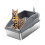 Half overdekte kattenbak RVS Spatpreventie met-Donkergrijs 1