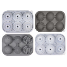 Silicone Ice Cubes Tray 6 Cavity Ice Ball Mould for-Gray
