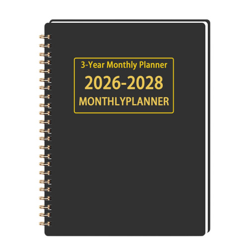 Professional 2026-2028 Twin Coil Binding Planner-4 black