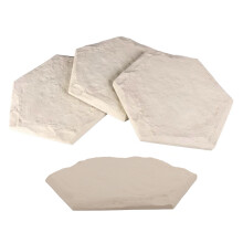 4Pieces Textured Resin Stepping Stones for- Light Yellow