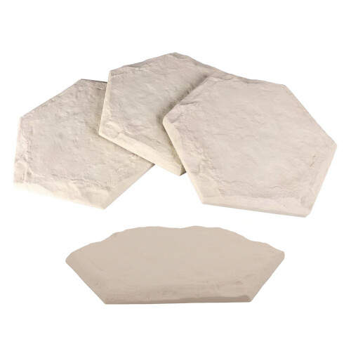 4Pieces Textured Resin Stepping Stones for-  Light Yellow